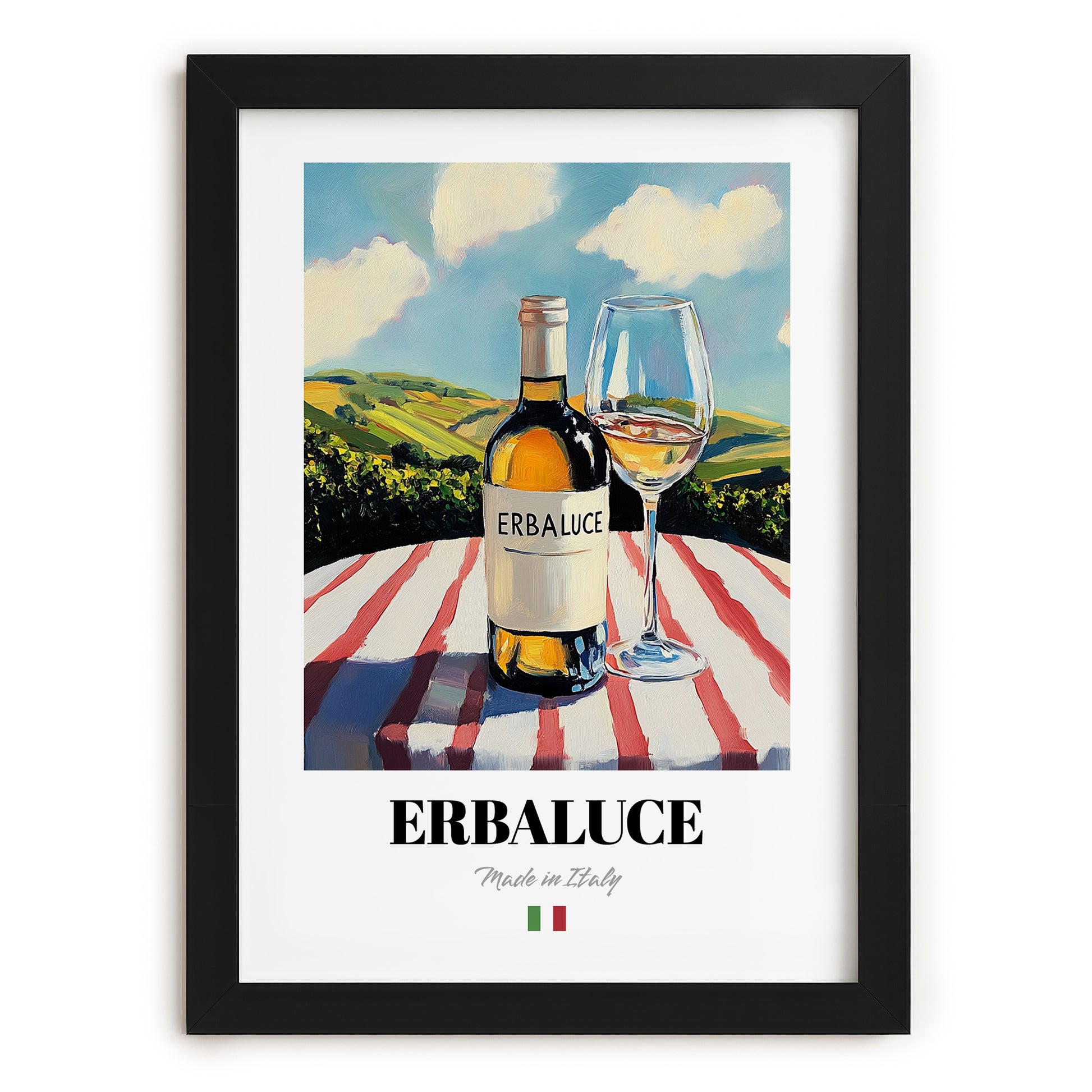 Erbaluce – Italian White Wine, Vinoteca Poster, in sleek black frame