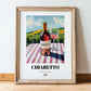 Chiaretto – Italian Rose Wine, Vinoteca Illustration, in wooden frame leaning on the floor