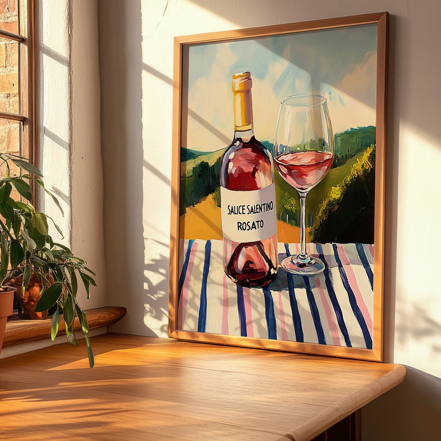 Salice Salentino Rosato – Italian Rose Wine, Tasting Room Wall Art, clean layout with no caption