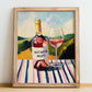 Salice Salentino Rosato – Italian Rose Wine, Tasting Room Wall Art, no-text version framed in wood