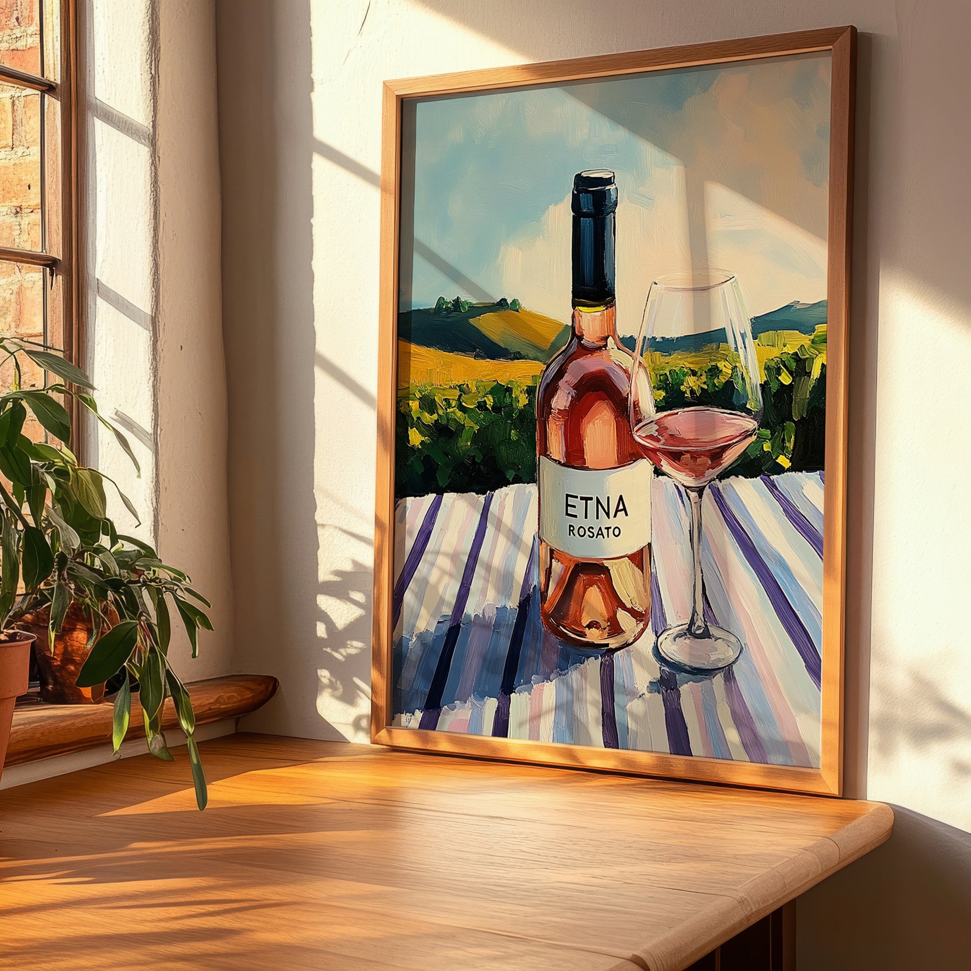 Etna Rosato – Italian Rose Wine, Wine Bar Print, clean layout with no caption