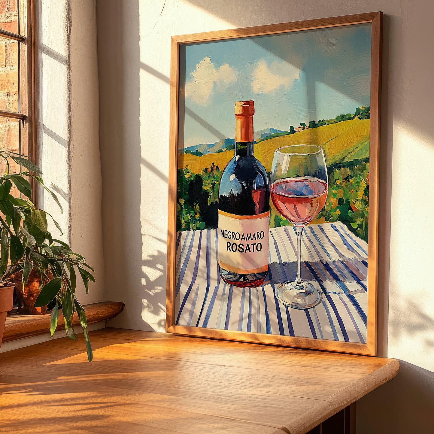 Negroamaro Rosato – Italian Rose Wine, Enoteca Wall Decor, clean layout with no caption