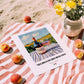 Negroamaro Rosato – Italian Rose Wine, Enoteca Wall Decor, unframed on coastal sand