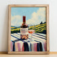 Brachetto Rosato – Italian Rose Wine, Vinoteca Still Life, no-text version framed in wood