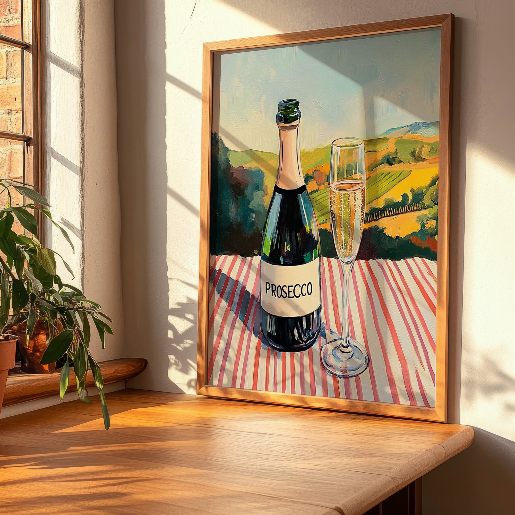 Prosecco – Italian Sparkling Wine, Vineyard Terrace Wall Decor, clean layout with no caption