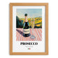 Prosecco – Italian Sparkling Wine, Vineyard Terrace Wall Decor, set in oak frame