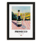 Prosecco – Italian Sparkling Wine, Vineyard Terrace Wall Decor, in sleek black frame