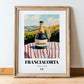 Franciacorta – Italian Sparkling Wine, Vineyard Terrace Print, in wooden frame leaning on the floor