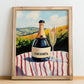 Franciacorta – Italian Sparkling Wine, Vineyard Terrace Print, no-text version framed in wood