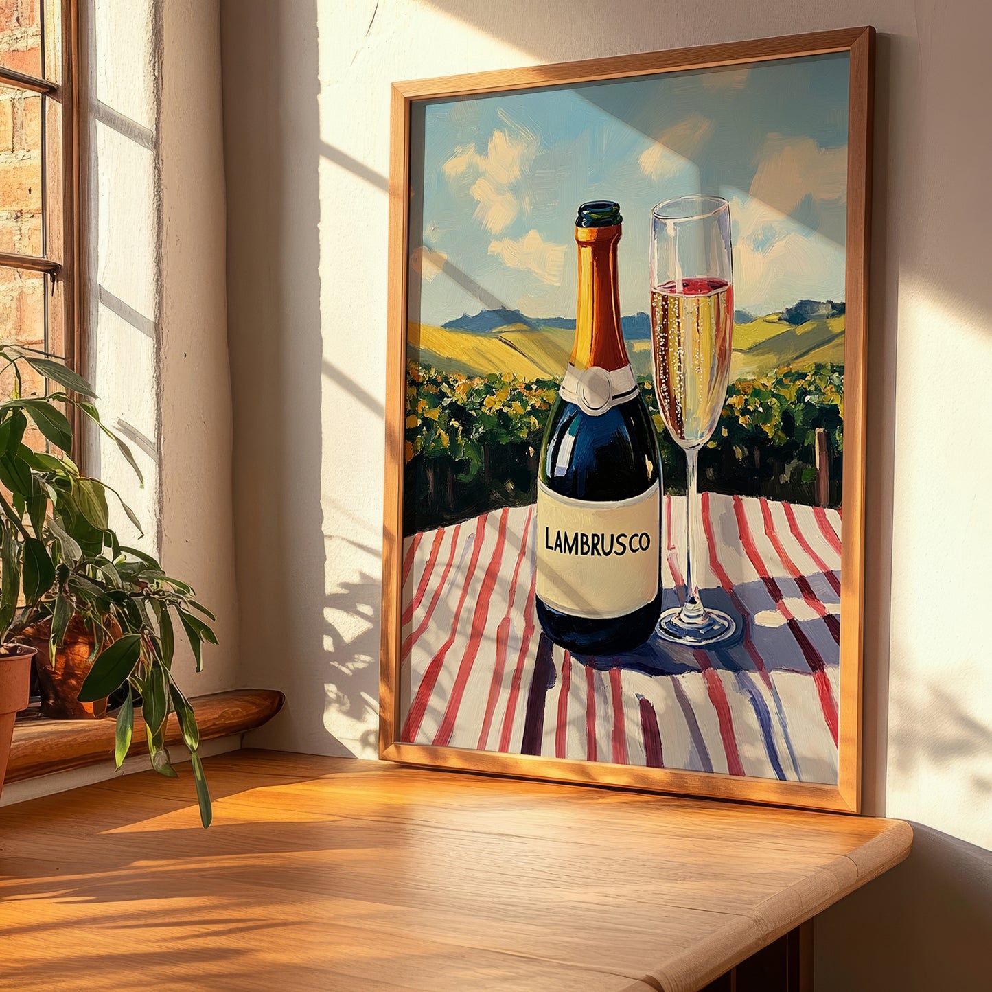 Lambrusco – Italian Sparkling Wine, Wine Bar Wall Art, clean layout with no caption